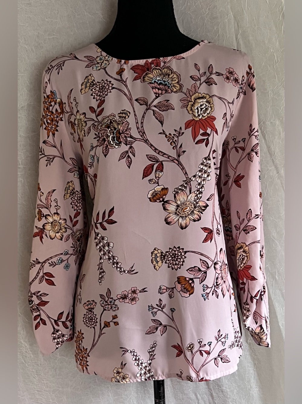 Maurices Blush Pink Floral Long Sleeve Top